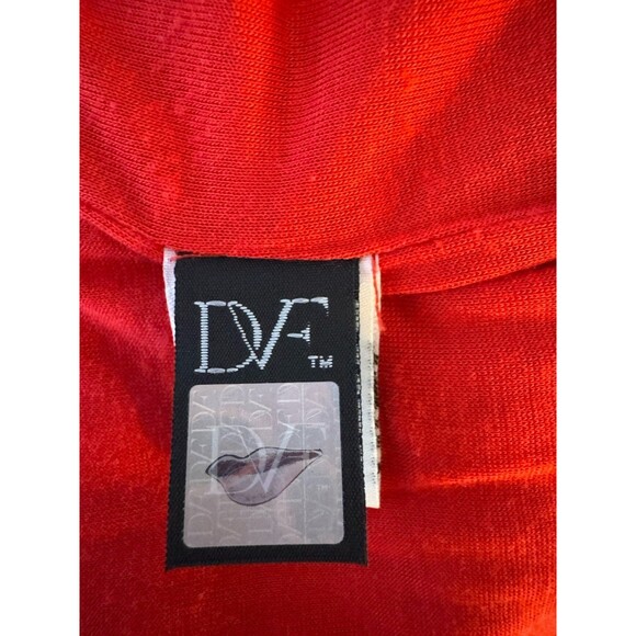 Diane Von Furstenberg Zarita in Hot Coral Lace Zip V-back Dress  Size 6 - Picture 6 of 8